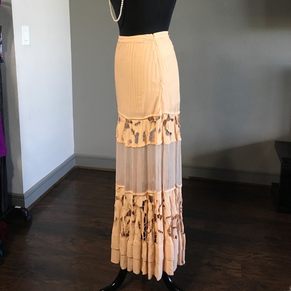 🎉HP🎉Free People To Put it Wildly Tan Maxi Skirt - Picture 6 of 8